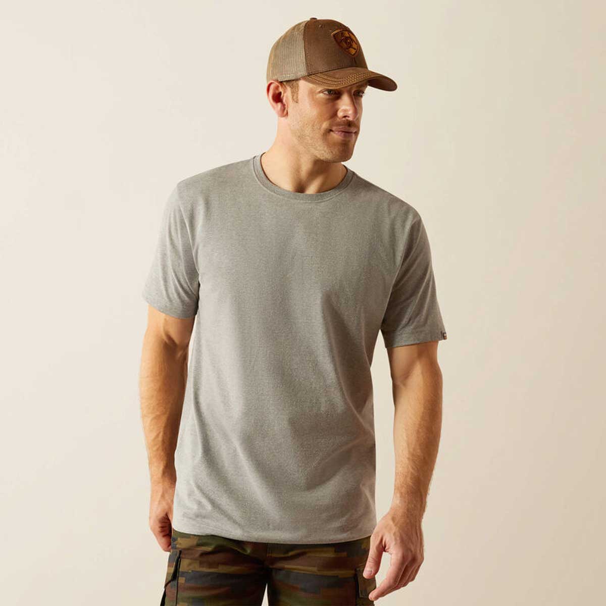 ARIAT Rebar Strong Cotton T-Shirt - Mens - Grey Heather