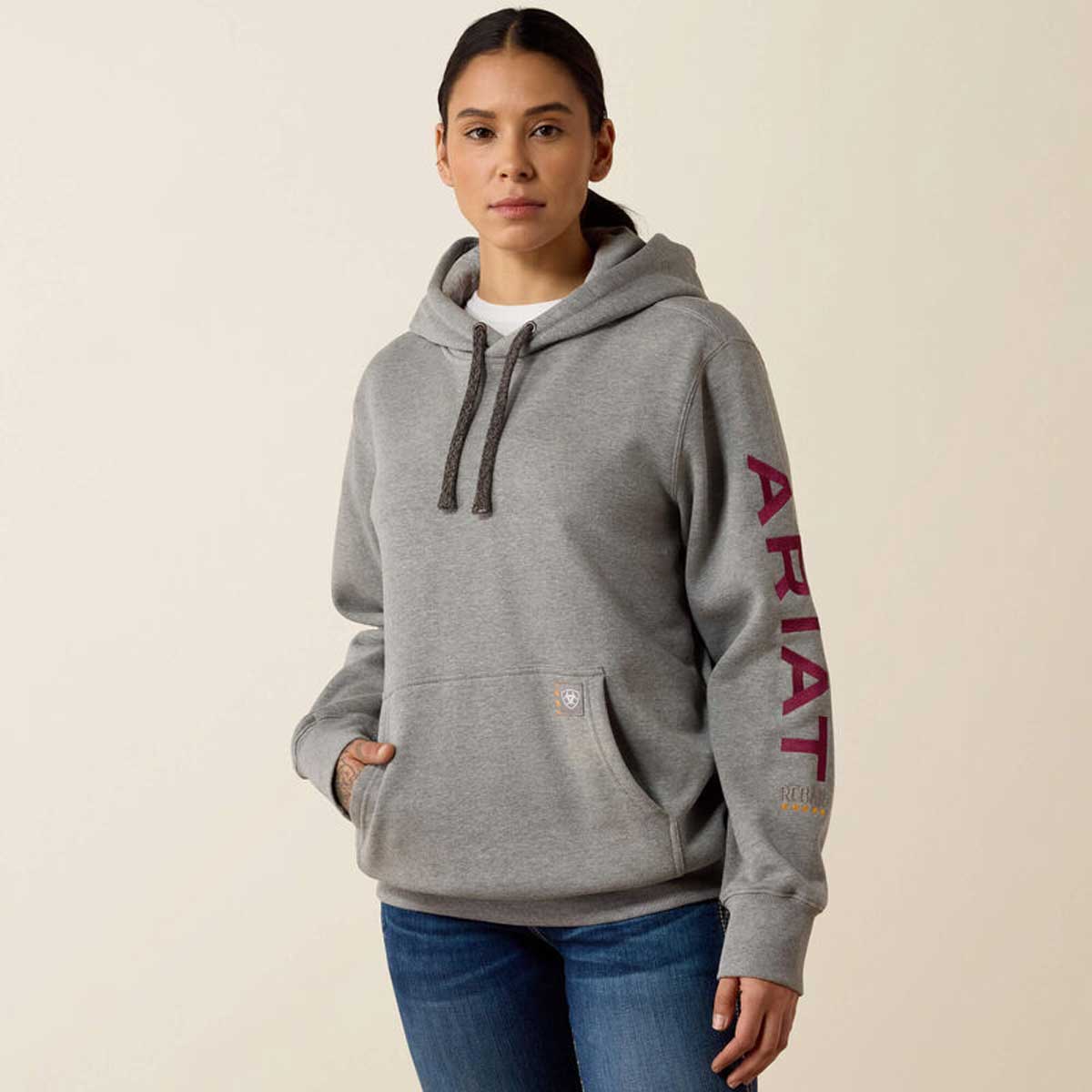 ARIAT Rebar Work Graphic Hoodie - Womens - Heather Grey