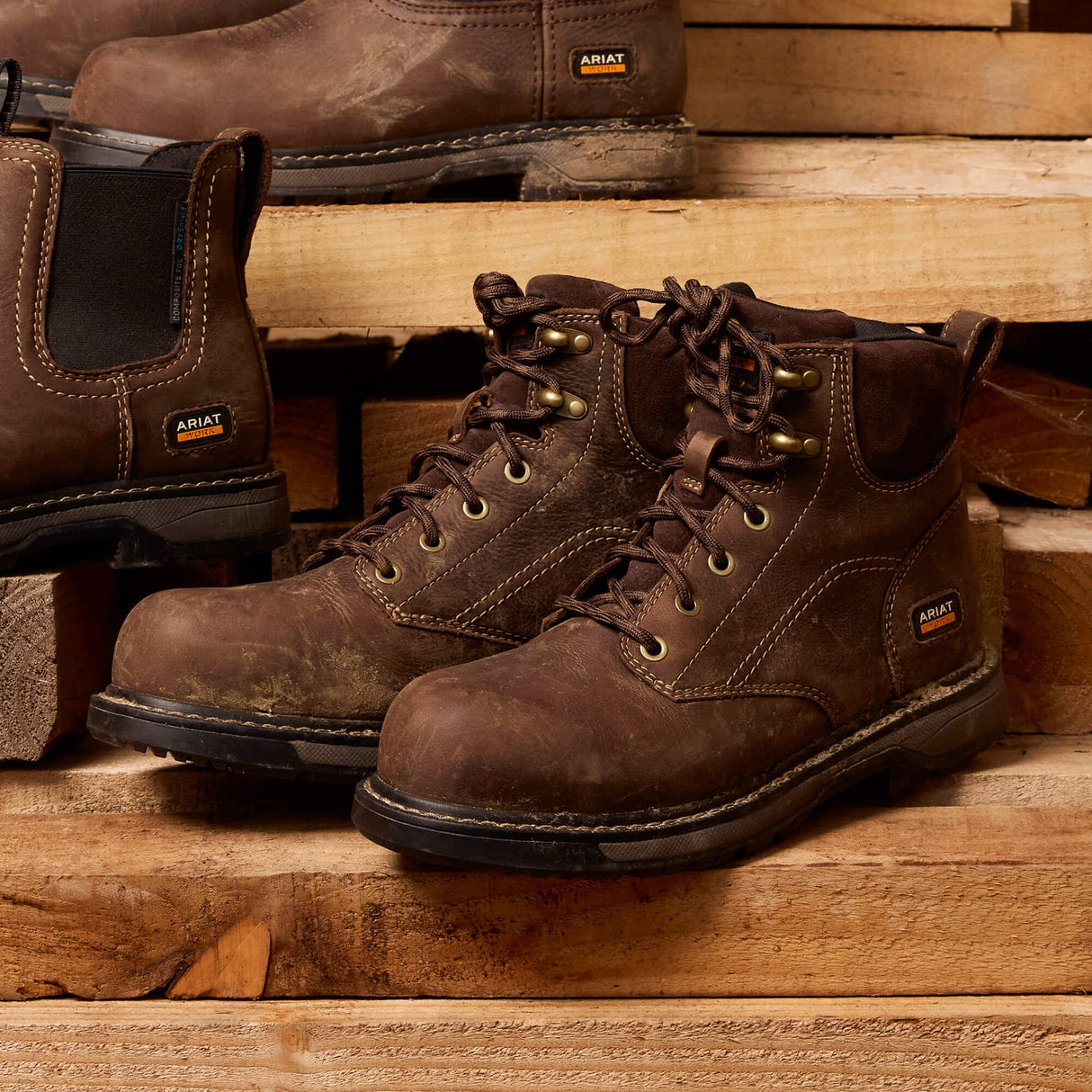 ARIAT Riveter 6" Waterproof Work Boots – Women's Composite Toe – Dark Brown