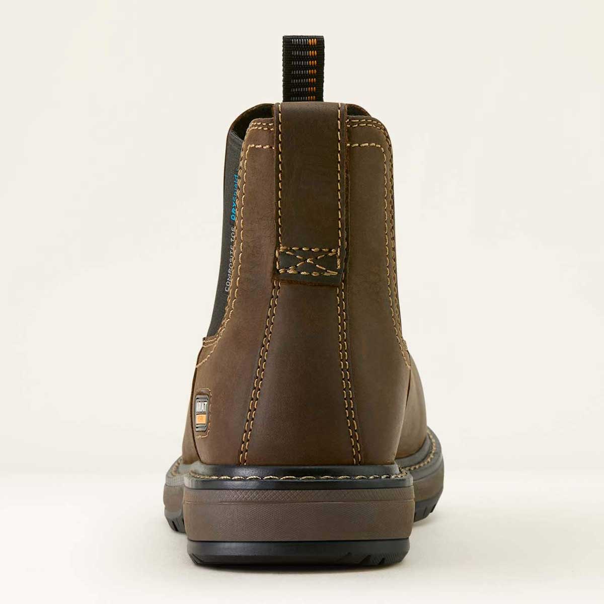 ARIAT Riveter Chelsea Waterproof Work Boots – Women's Composite Toe – Dark Brown