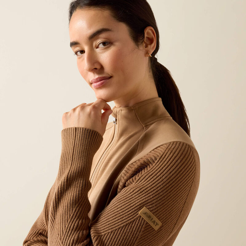 Ariat Skadi Full Zip Sweatshirt in Tiger's Eye, detail view 1