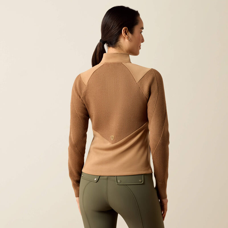 Ariat Skadi Full Zip Sweatshirt in Tiger's Eye, back view