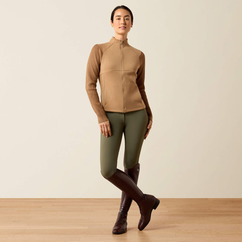 Ariat Skadi Full Zip Sweatshirt in Tiger's Eye, full outfit view