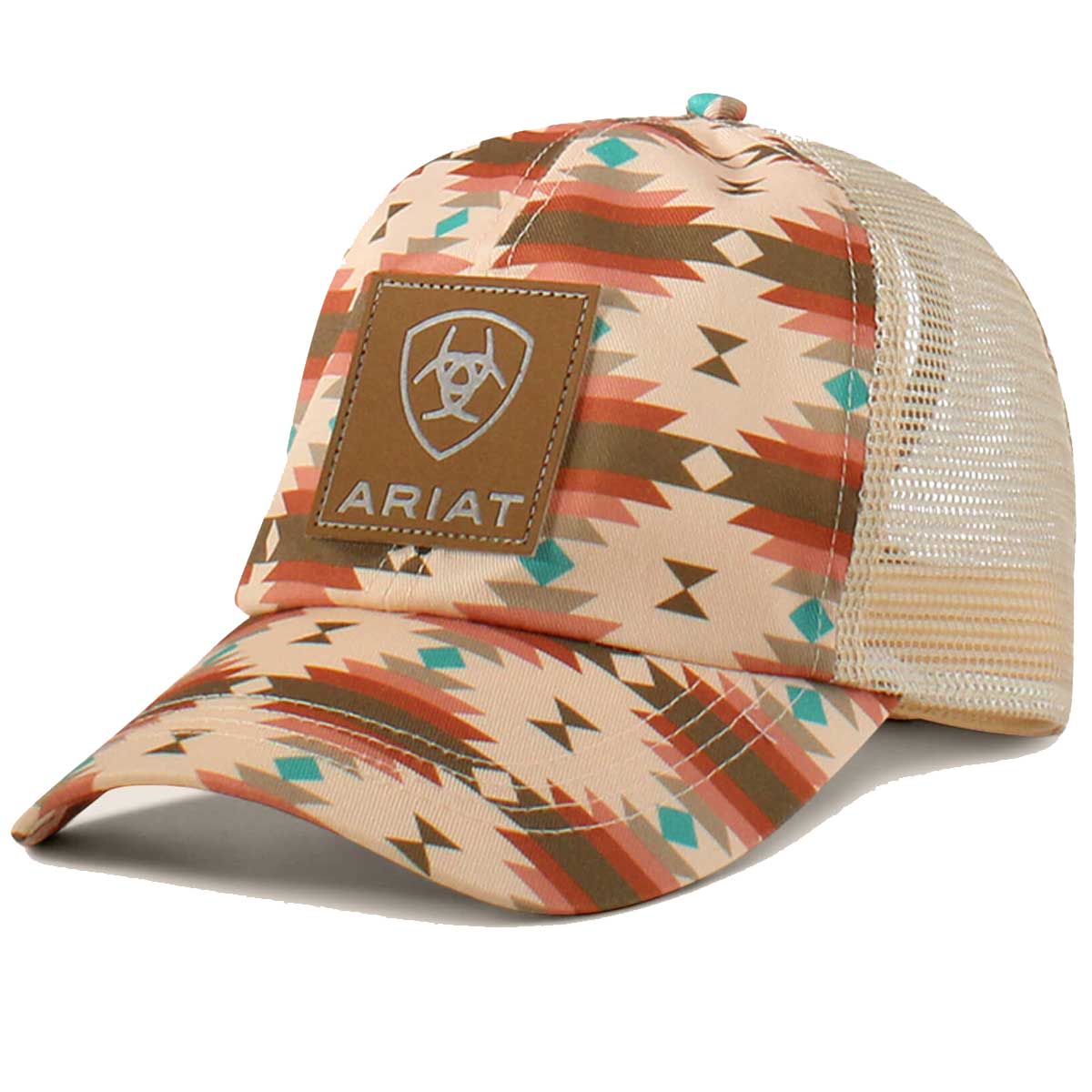 ARIAT Southwest Print Logo Patch Cap - Pink