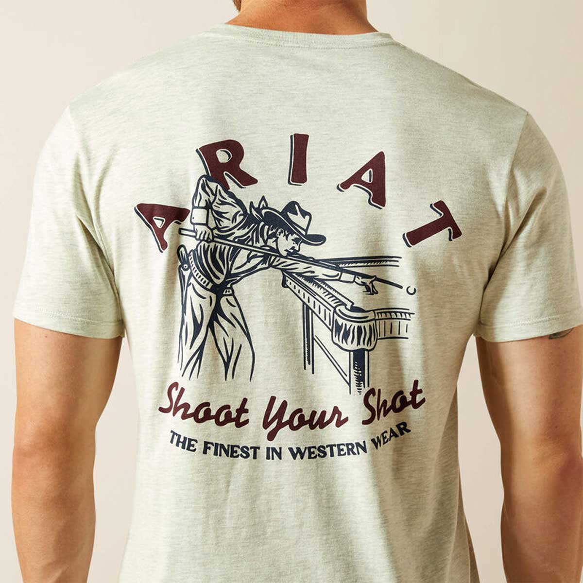 ARIAT Straight Shooter T-Shirt - Mens - Oatmeal Heather