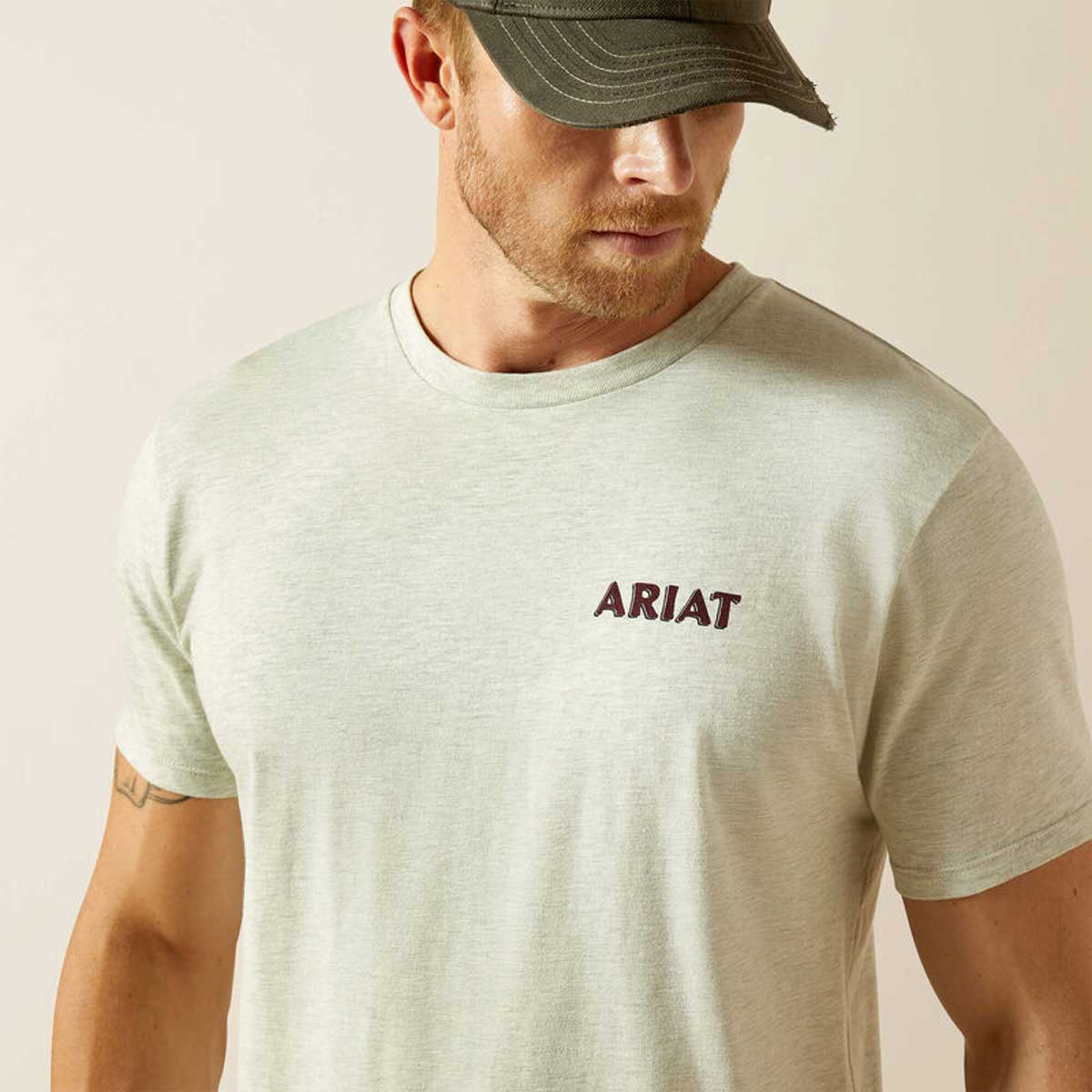 ARIAT Straight Shooter T-Shirt - Mens - Oatmeal Heather