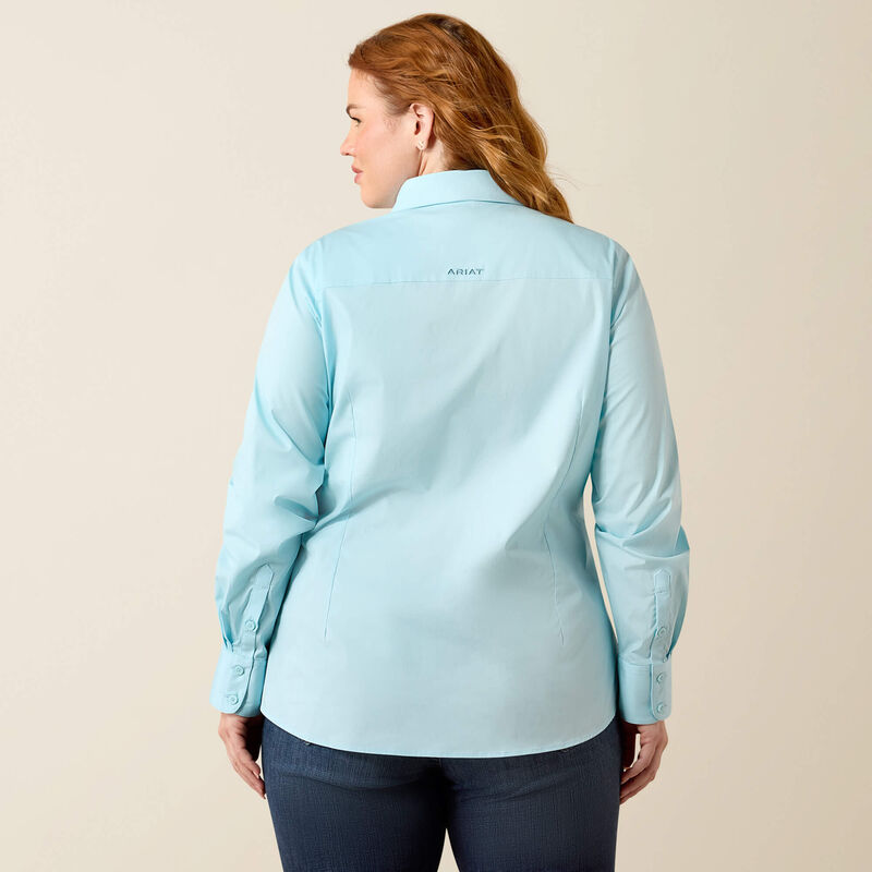 Ariat Team Kirby Western Shirt in Aquaesque, back view on a second model