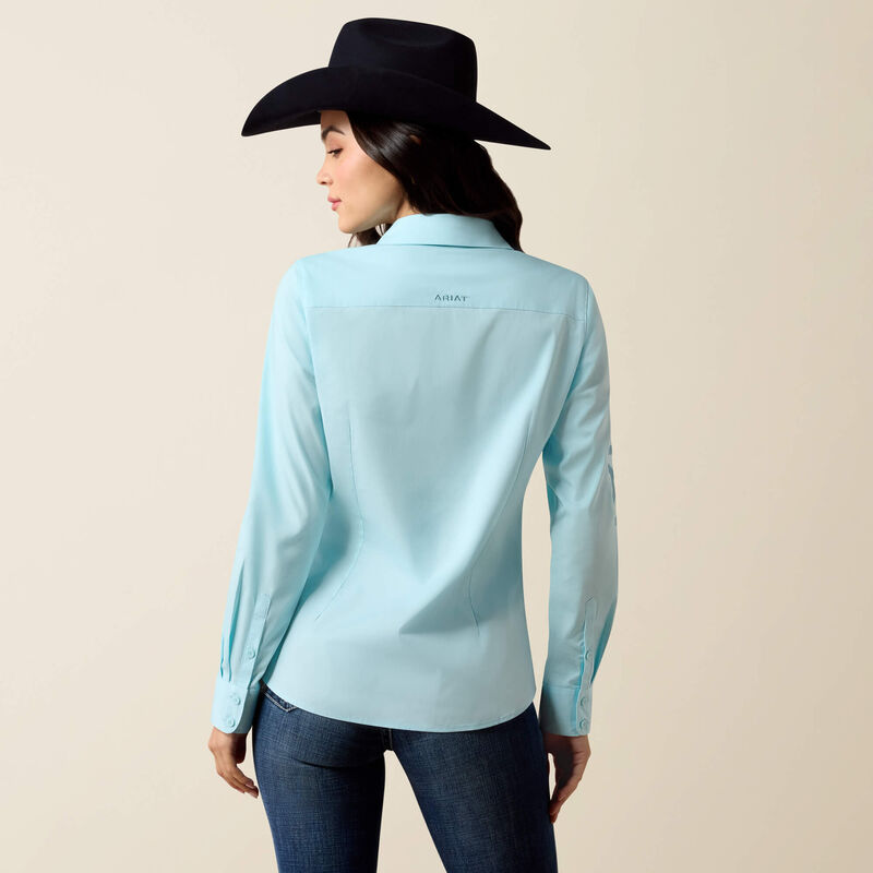 Ariat Team Kirby Western Shirt in Aquaesque, back view