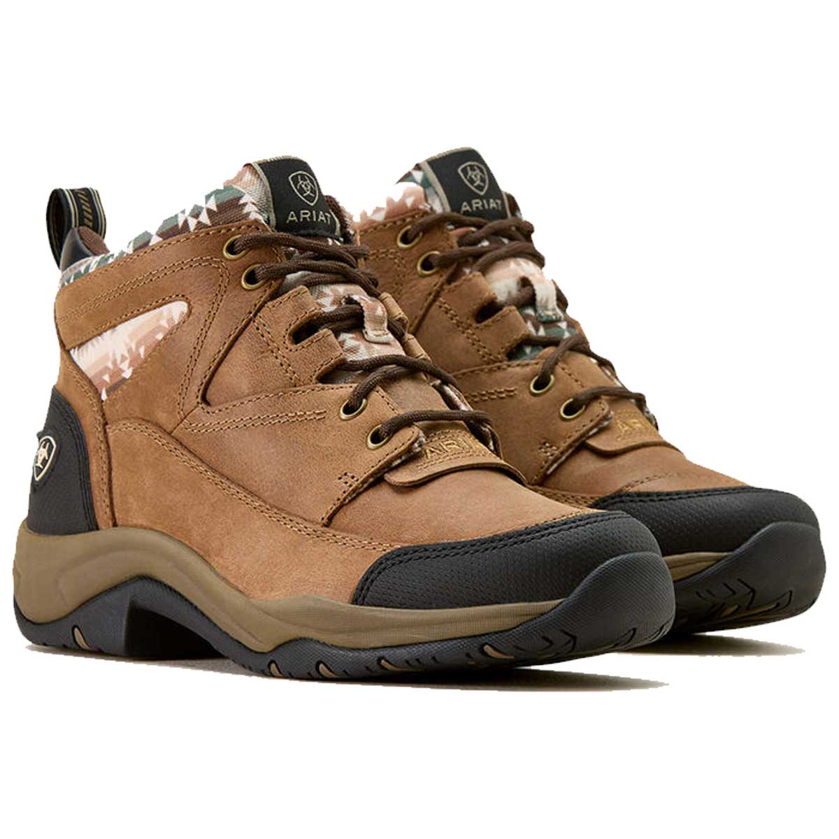 ARIAT Terrain Boots - Womens - Dark Tan / Natural Southwest Print