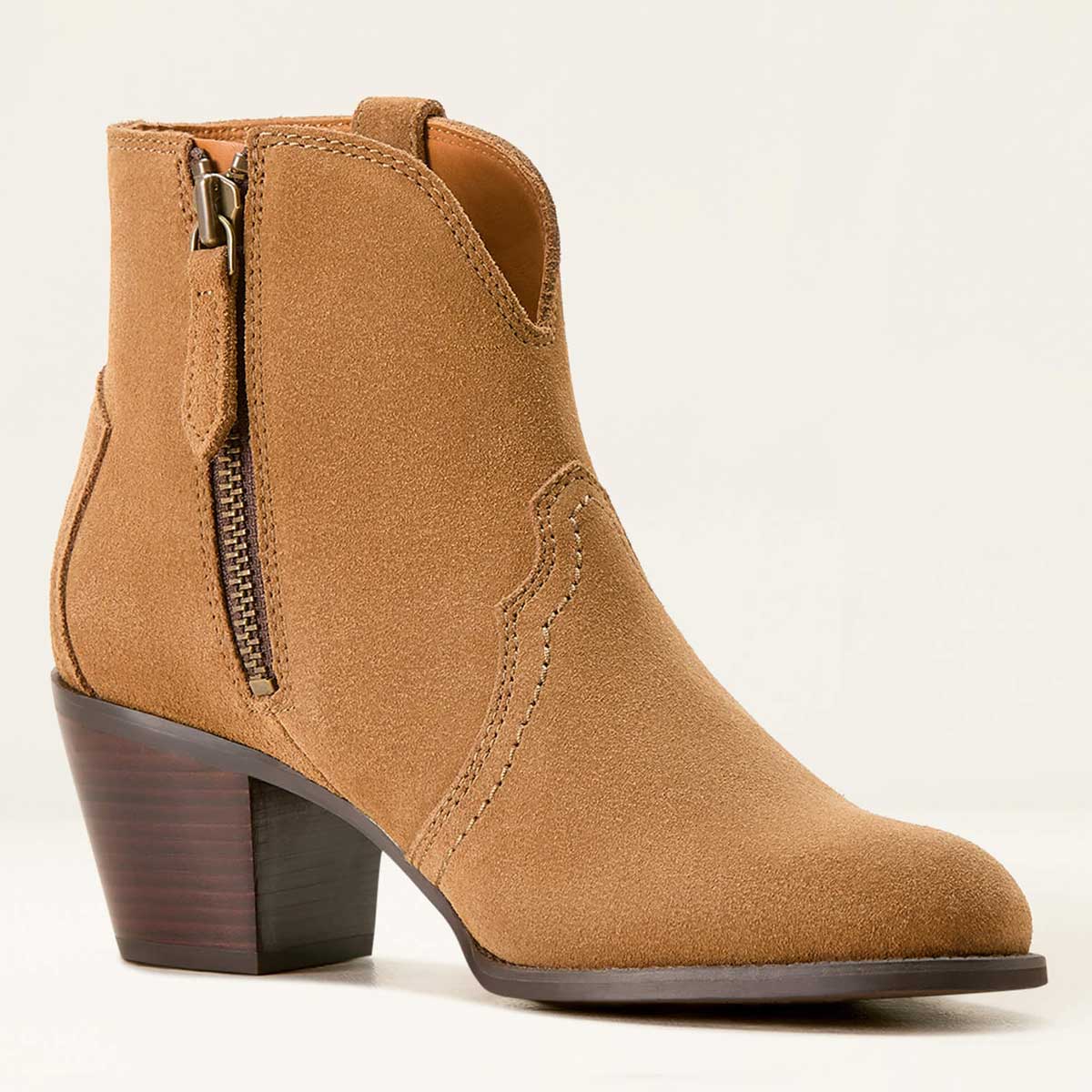 ARIAT Tilbury Ankle Western Boots - Womens - Carmel Suede Ariat