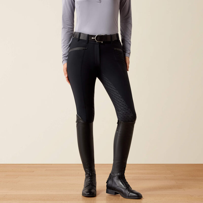 Ariat Troika Waterproof Full Seat Breeches in Black, front view