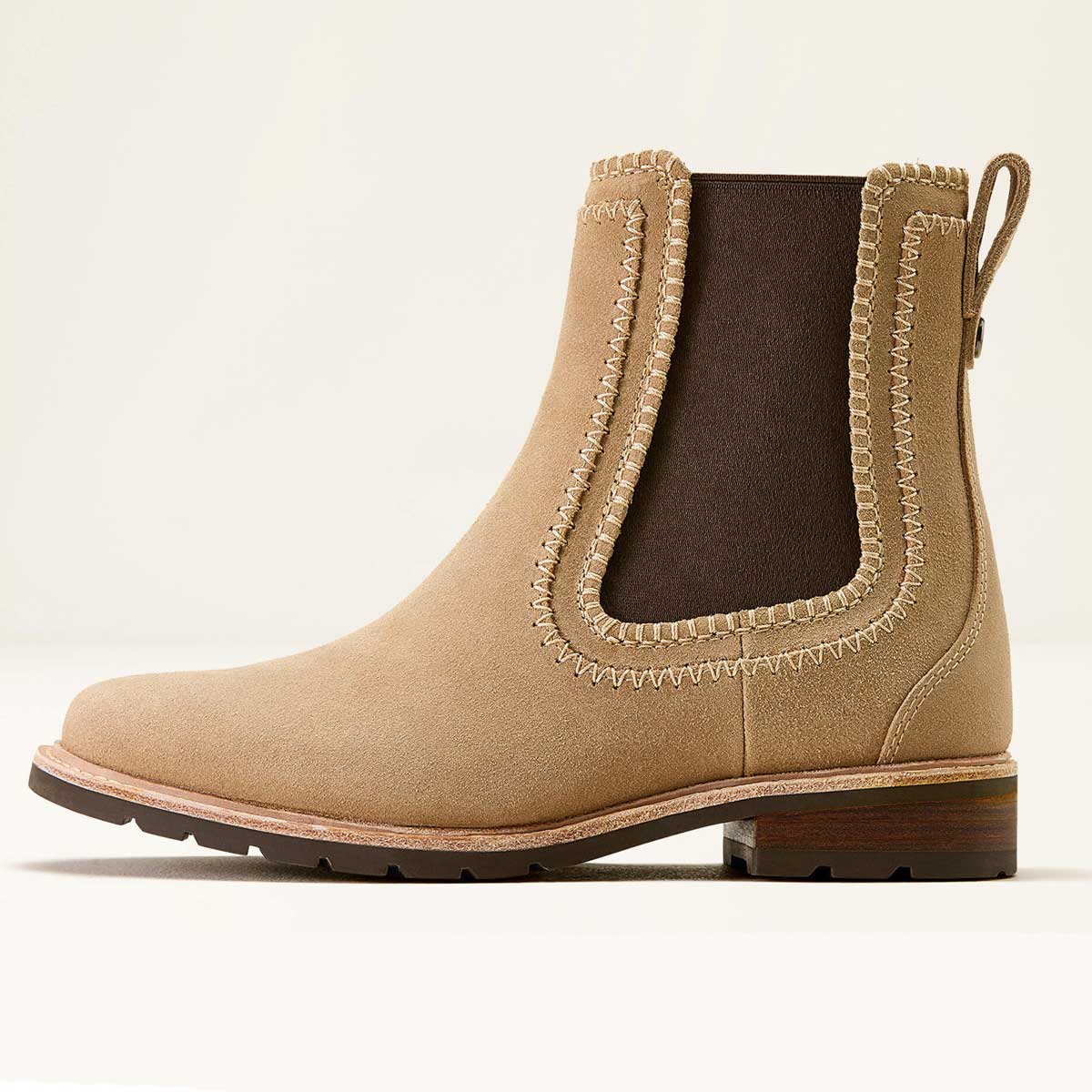 ARIAT Wexford Whipstitch Chelsea Boots - Womens - Camel Suede