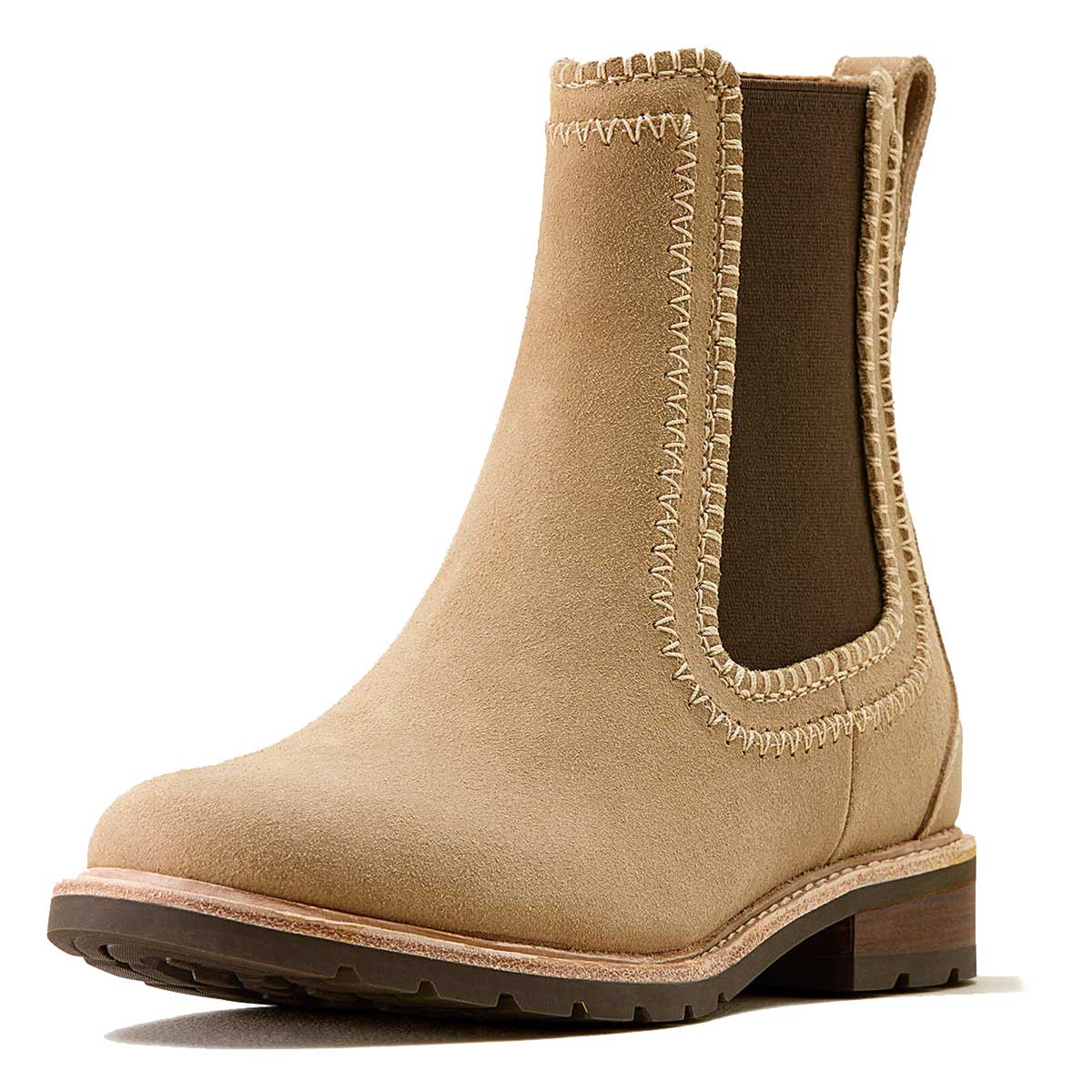 ARIAT Wexford Whipstitch Chelsea Boots - Womens - Camel Suede