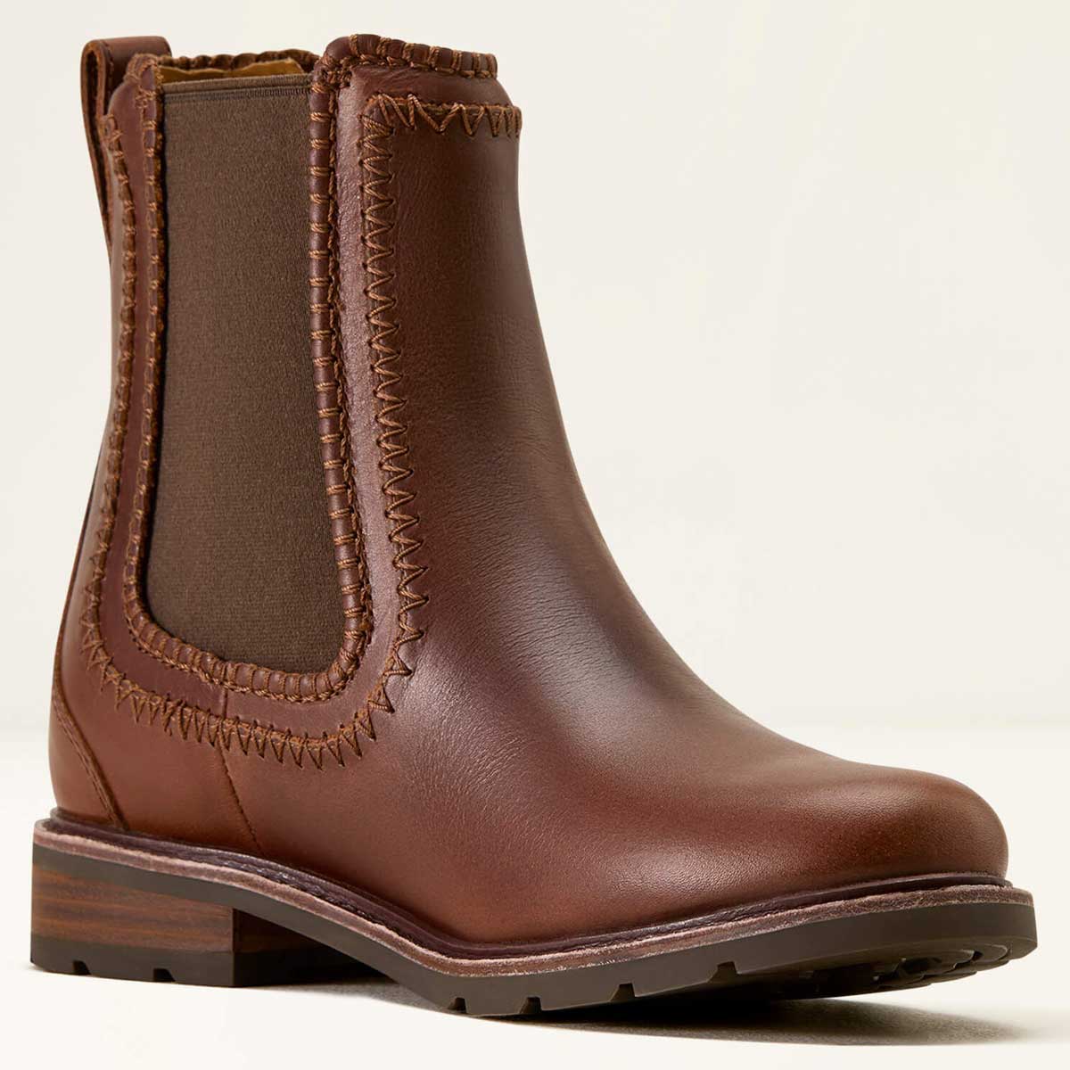 ARIAT Wexford Whipstitch Chelsea Boots - Womens - Deep Cognac
