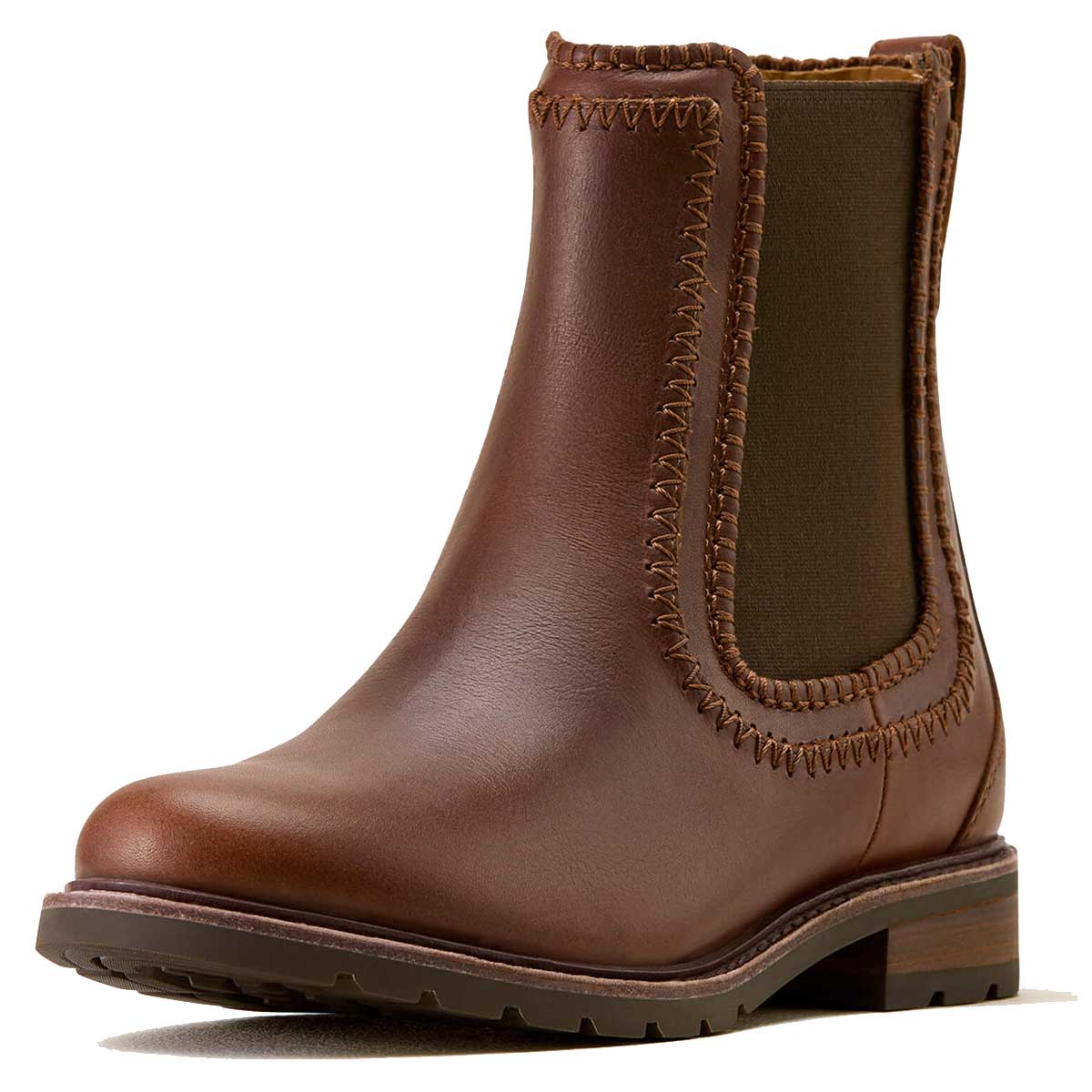 ARIAT Wexford Whipstitch Chelsea Boots - Womens - Deep Cognac