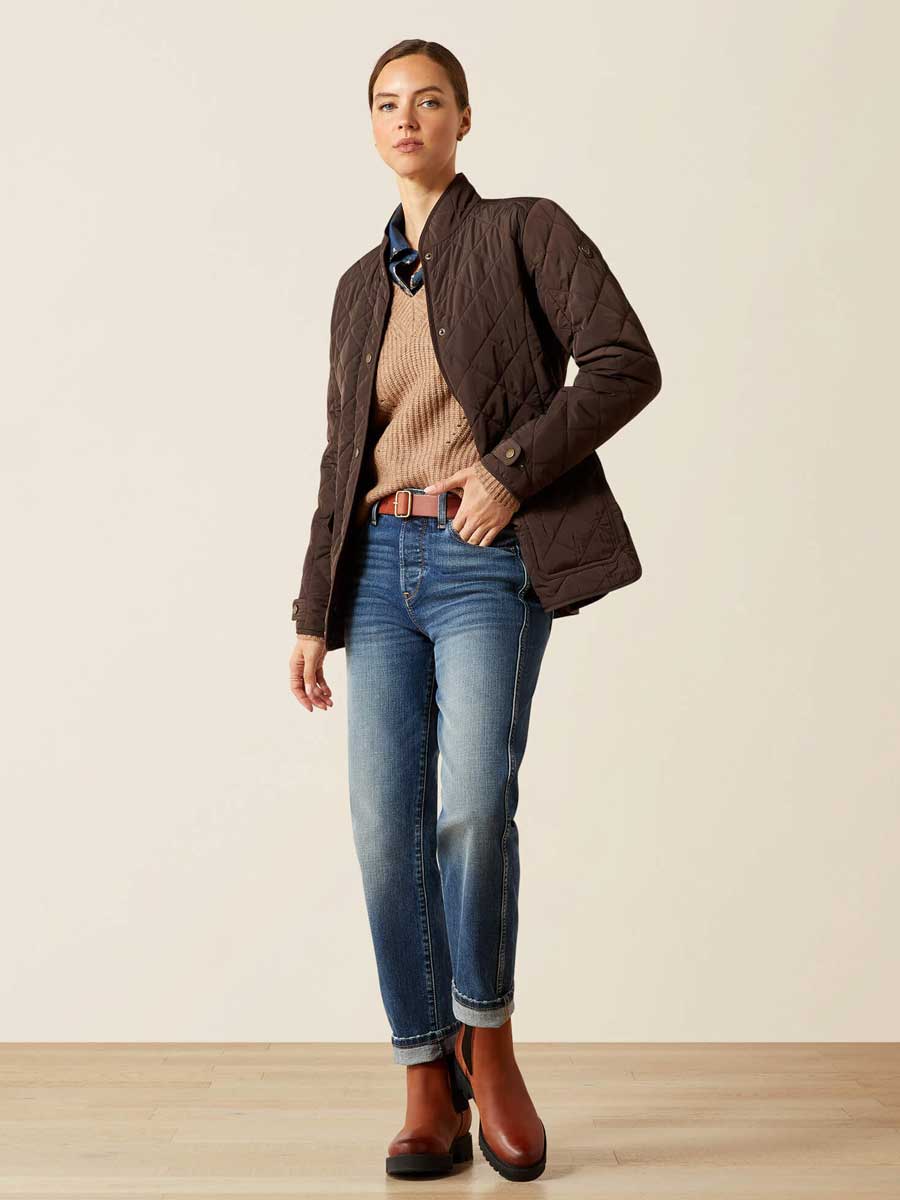 ARIAT Woodside Quilted Insulated Jacket - Womens - Coffee Bean