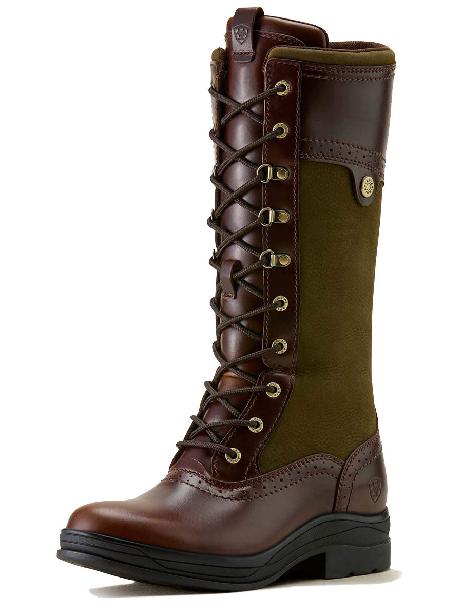 ARIAT Wythburn II Boots - Womens Waterproof H2O - Tobacco Brown/Olive Night
