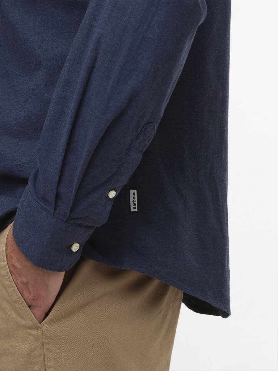BARBOUR Aukside Regular Shirt - Mens - Navy Marl