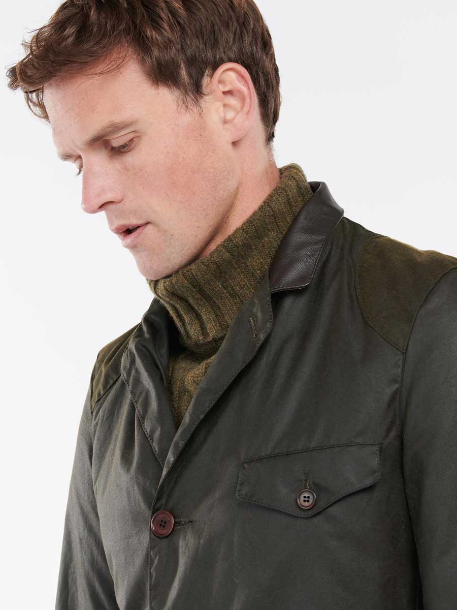 BARBOUR Beacon Sports Wax Jacket - Mens - Olive
