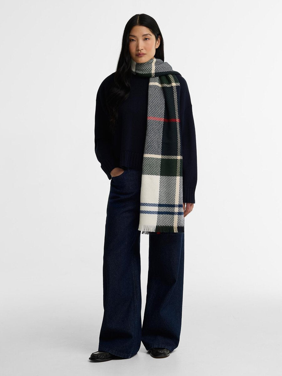 BARBOUR Blair Tartan Scarf - Womens - Light Evergreen Tartan