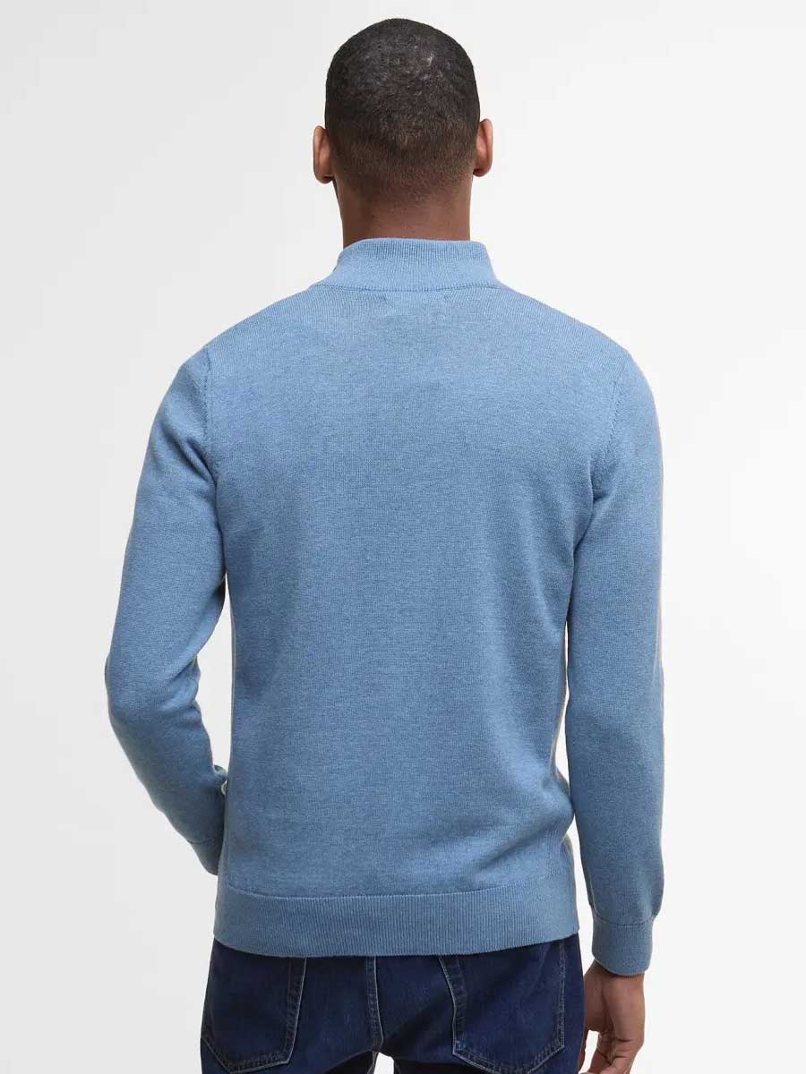 BARBOUR Cotton Half Zip - Mens - Blue Stone