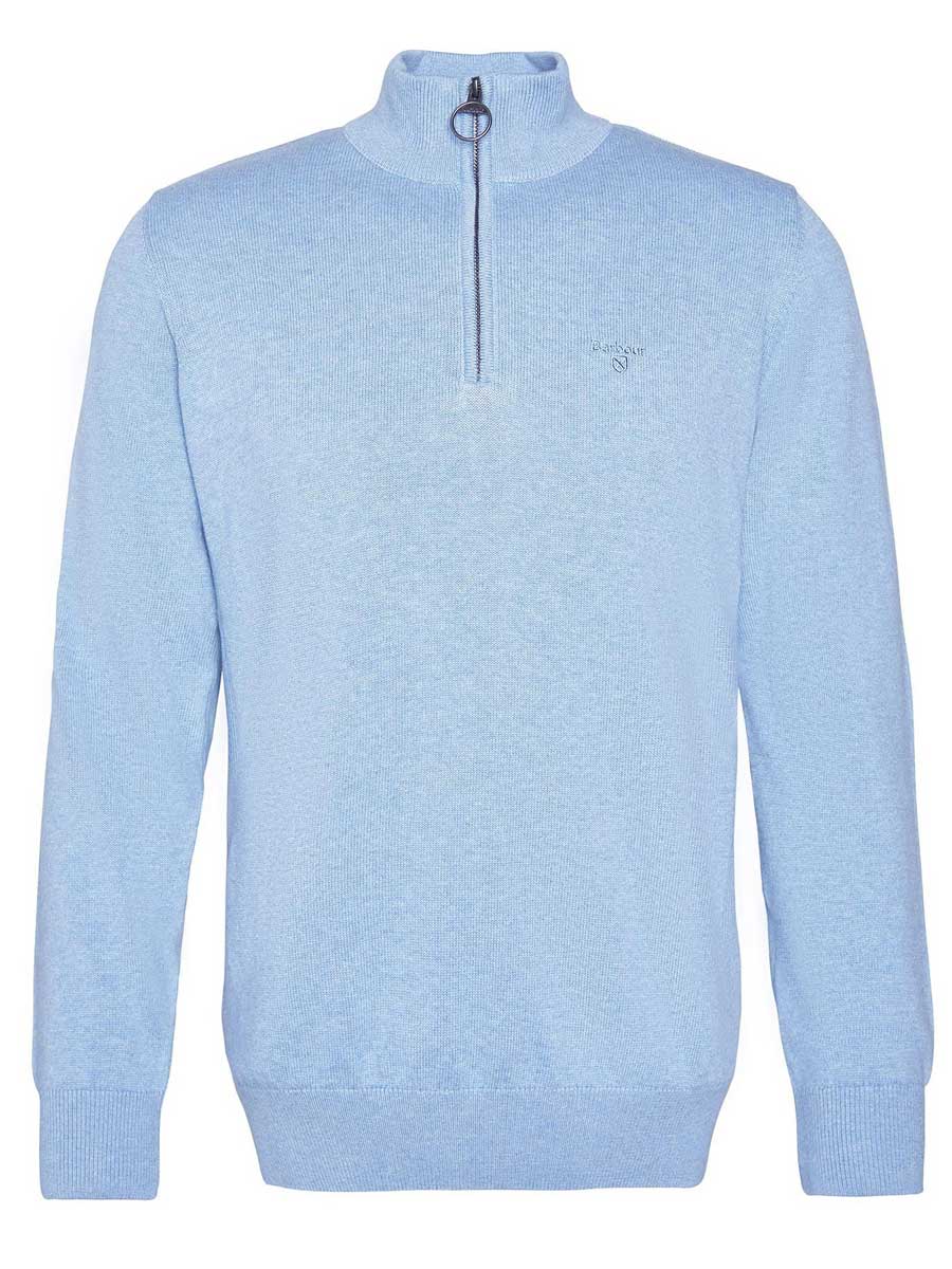 BARBOUR Cotton Half Zip - Men's - Dark Chambray