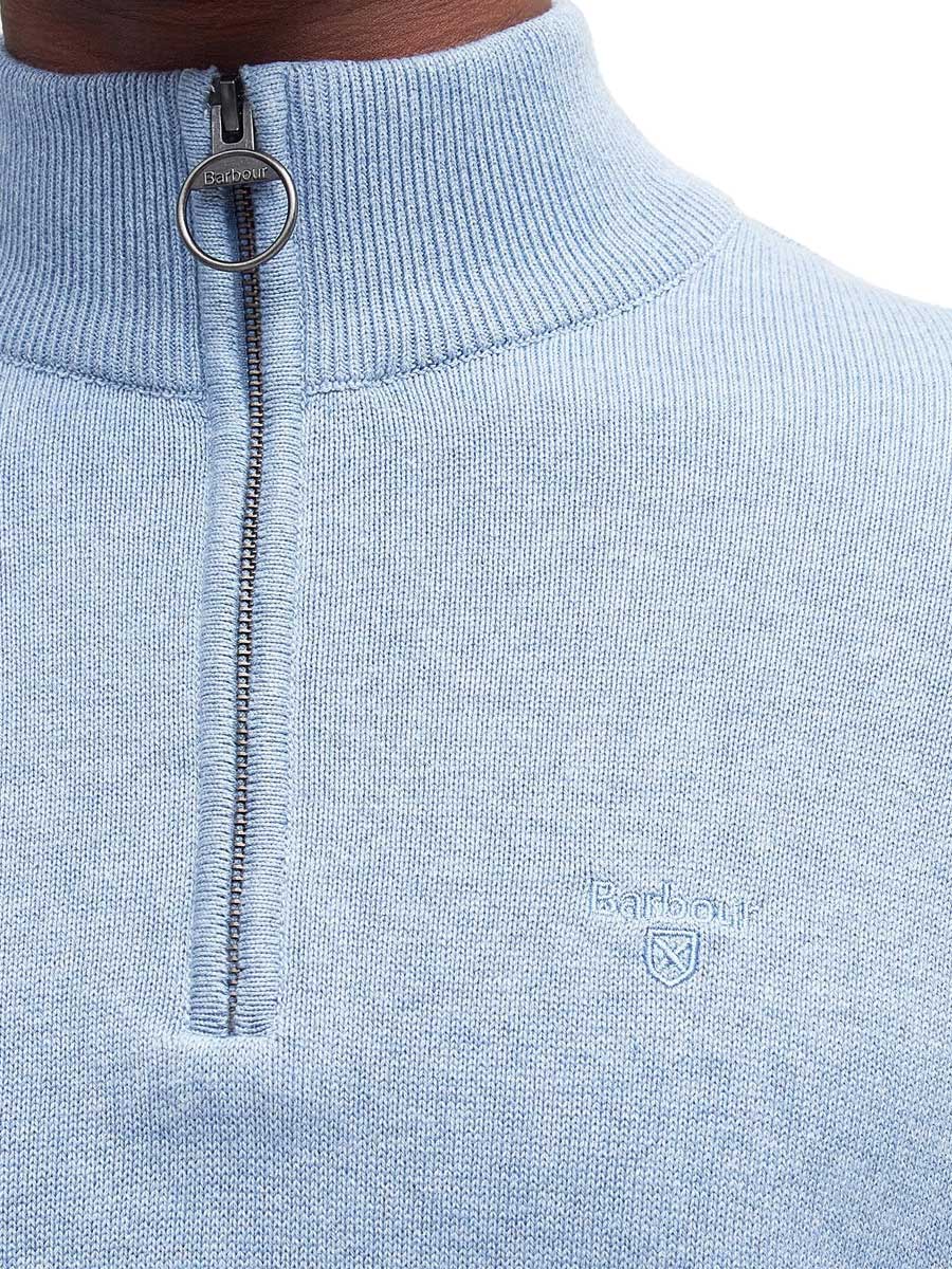 BARBOUR Cotton Half Zip - Men's - Dark Chambray