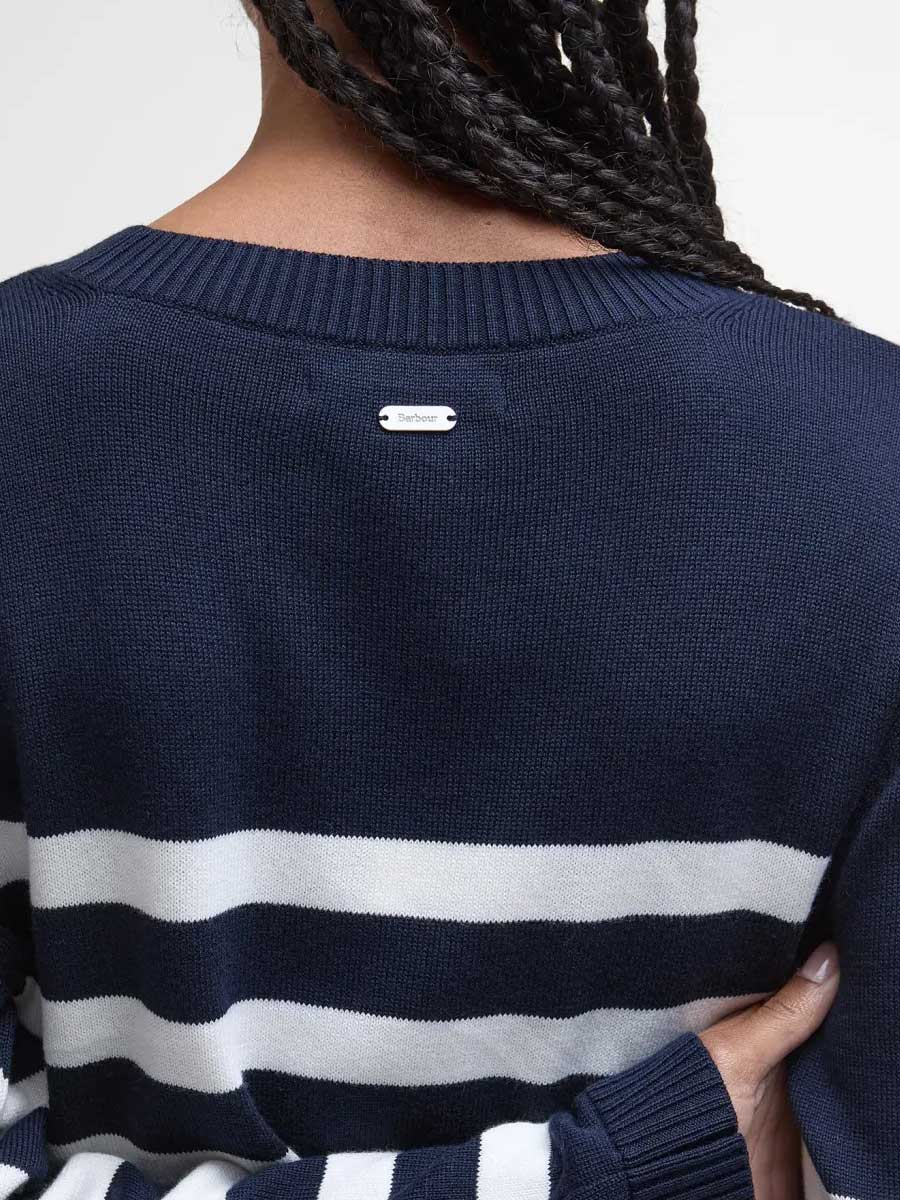 BARBOUR Demi Striped Crew Neck Jumper - Women's - Dark Navy Stripe