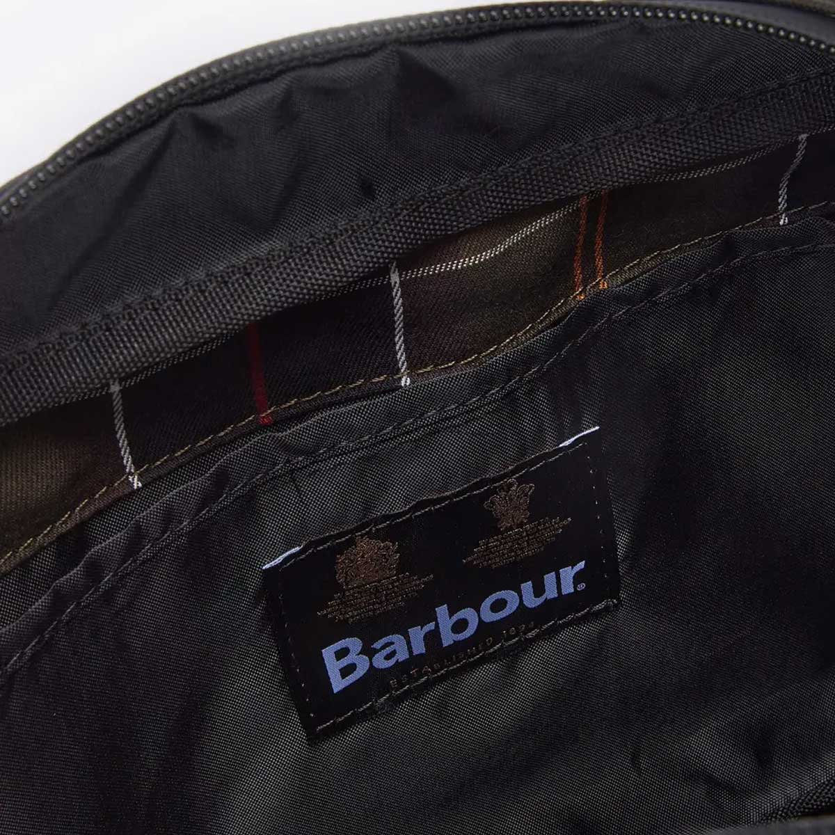 BARBOUR Field Canvas Washbag - Olive & Black