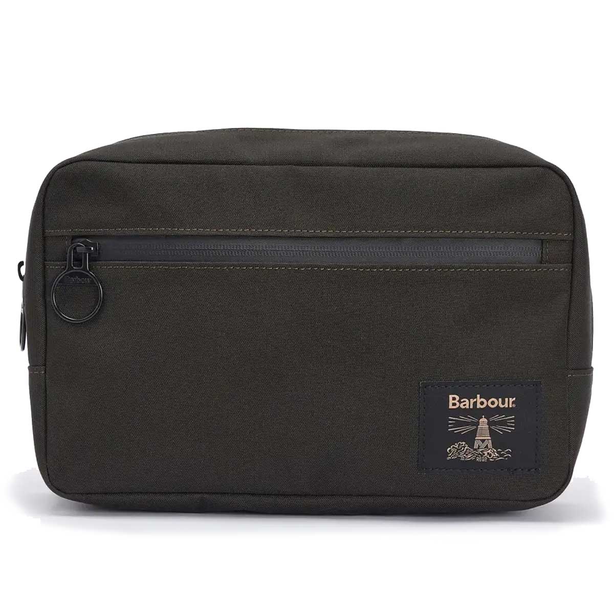 BARBOUR Field Canvas Washbag - Olive & Black