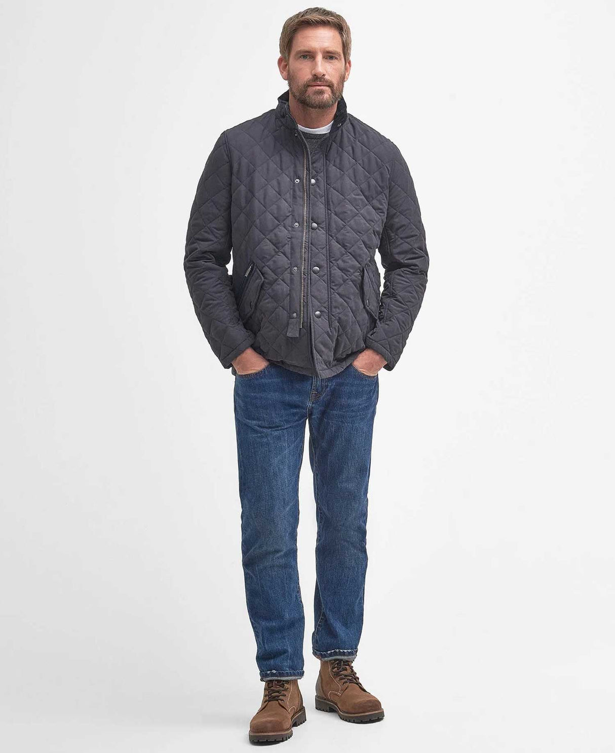 BARBOUR Shoveler Quilted Jacket - Mens - Navy