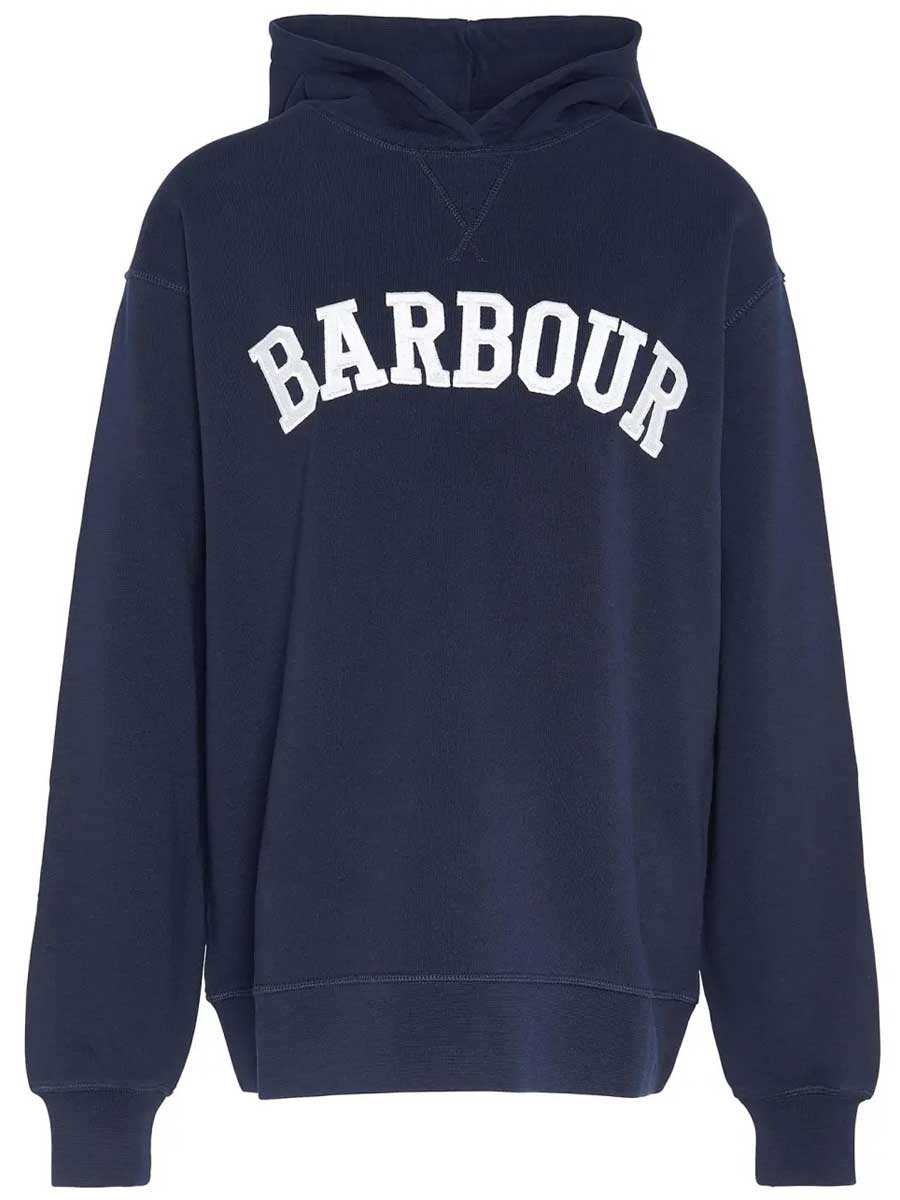 BARBOUR Northumberland Hoodie - Women's - Navy / White