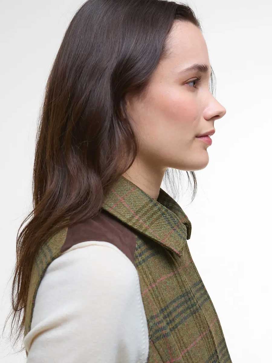BARBOUR Rosemary Wool Faux-Fur Collar Gilet - Women's - Arabesque / Brown