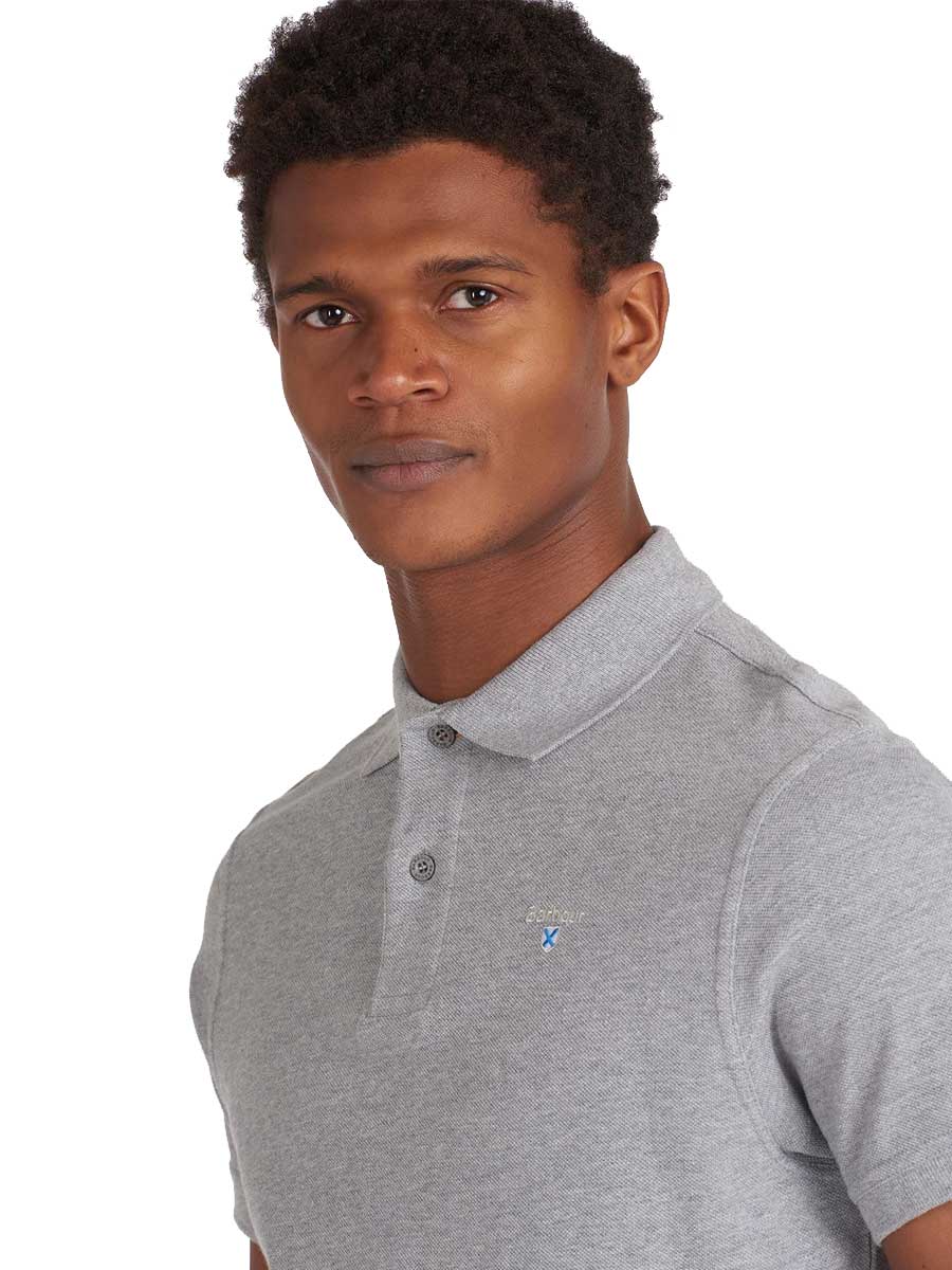 BARBOUR Sports Polo Shirt - Men's - Grey Marl