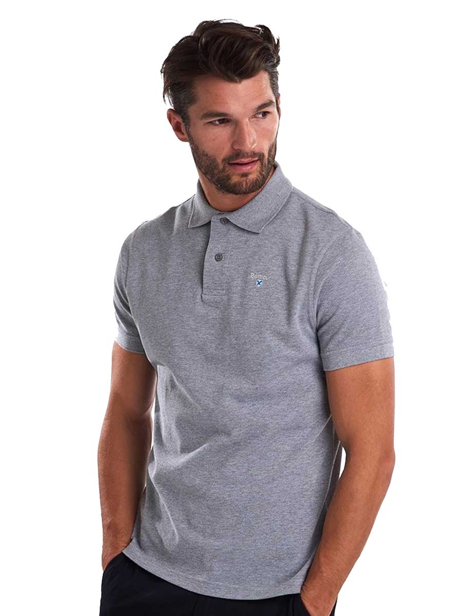 BARBOUR Sports Polo Shirt - Men's - Grey Marl