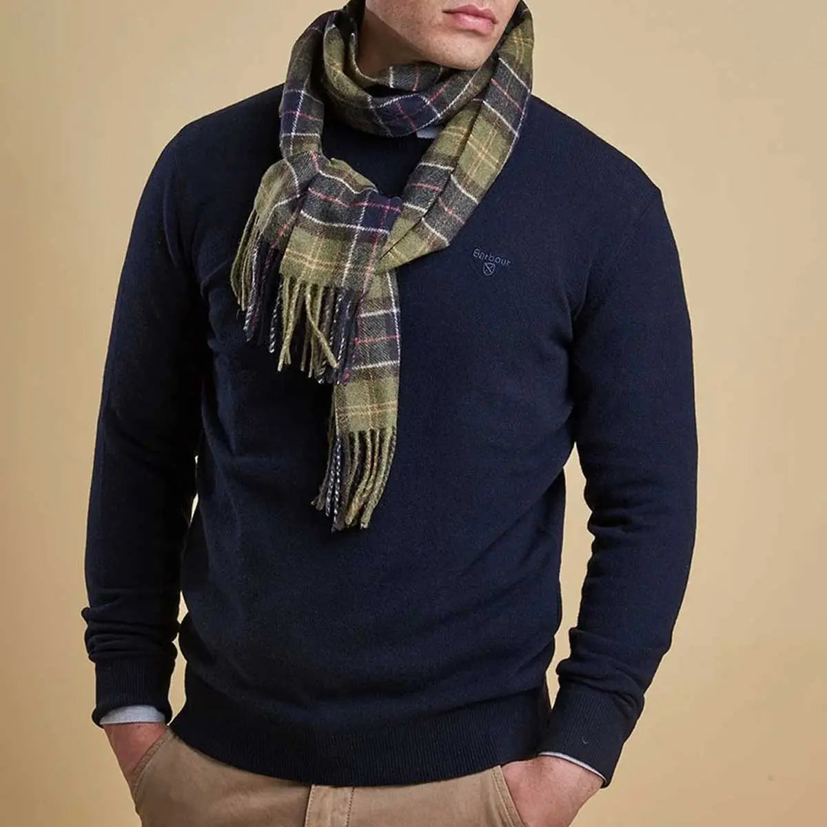 Barbour Tartan Lambswool Scarf - Classic Green
