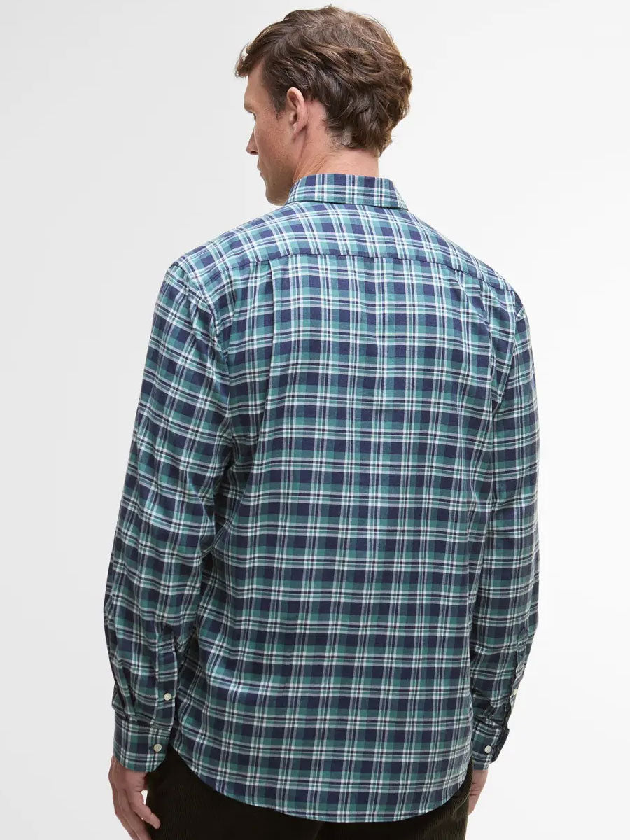 BARBOUR Turville Regular Long-Sleeved Checked Shirt - Mens - Mallard Green