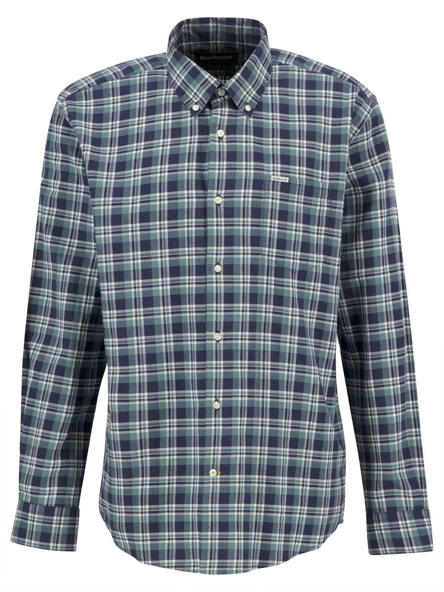 BARBOUR Turville Regular Long-Sleeved Checked Shirt - Mens - Mallard Green