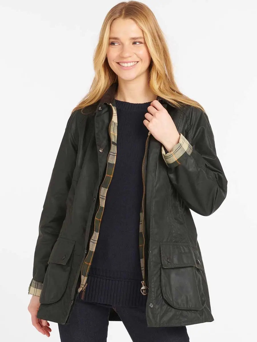 BARBOUR Beadnell Wax Jacket - Women's - Sage Barbour
