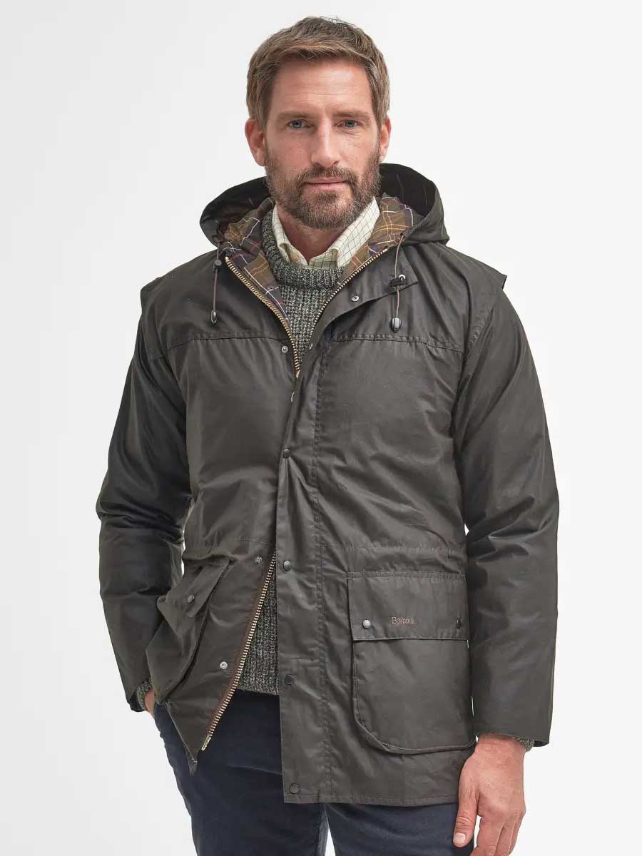 30% OFF BARBOUR Classic Durham Wax Jacket - Mens - Olive - Size: 44" & 52"