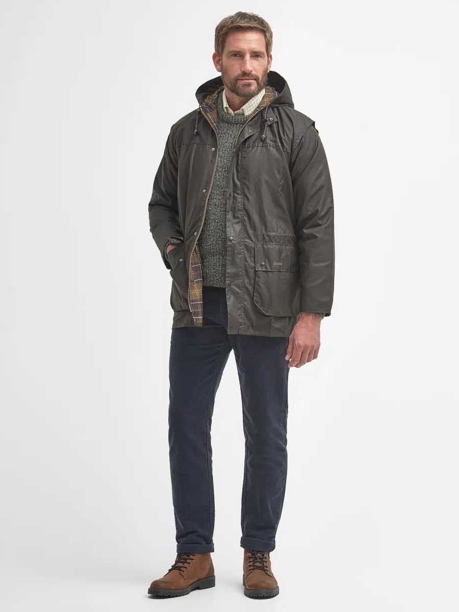 30% OFF BARBOUR Classic Durham Wax Jacket - Mens - Olive - Size: 44" & 52"