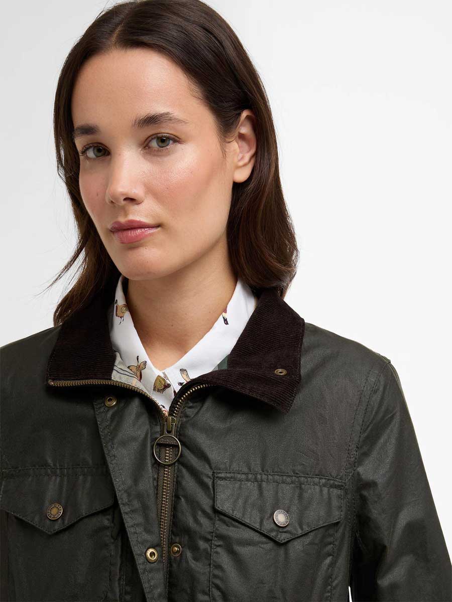 BARBOUR Women's Summer Sapper Waxed Jacket - Archive Olive / Ancient