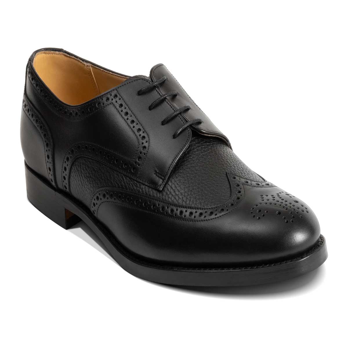 BARKER Athlone Shoes - Mens Oxford - Black Deer Calf - front view