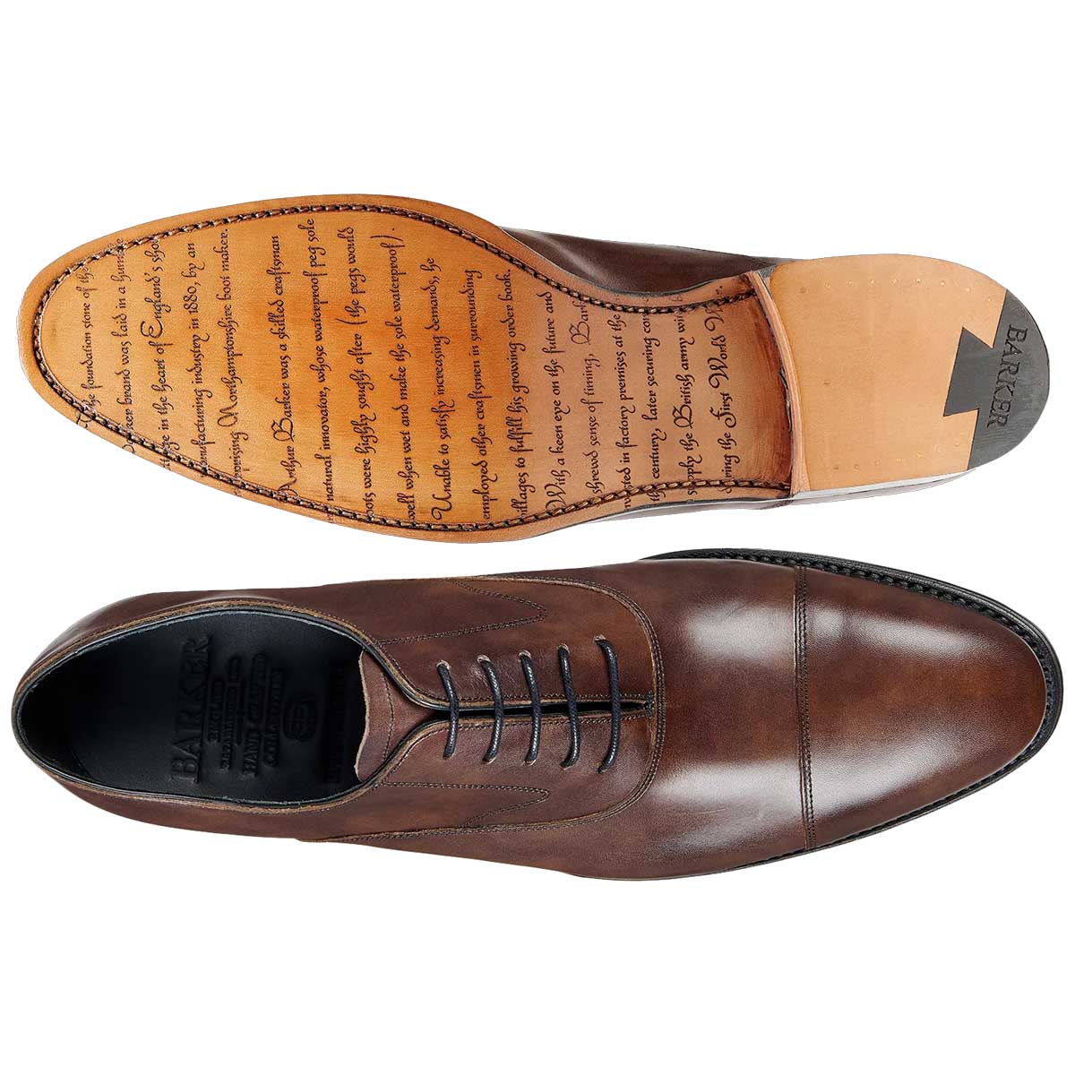 BARKER Falsgrave Shoes – Mens Oxford – Pewter Misty Calf