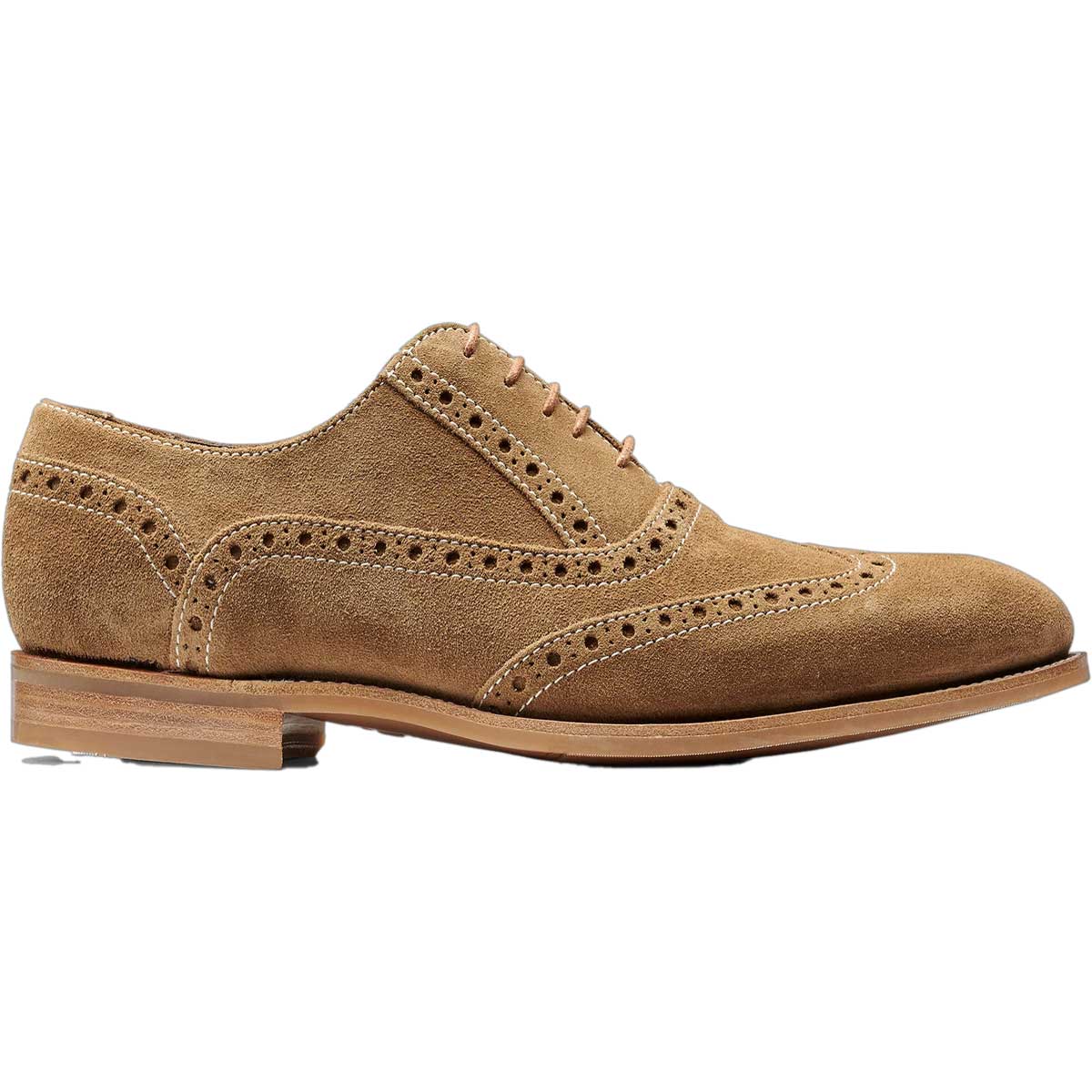 BARKER Grant Shoes - Mens Brogues - Cola Suede