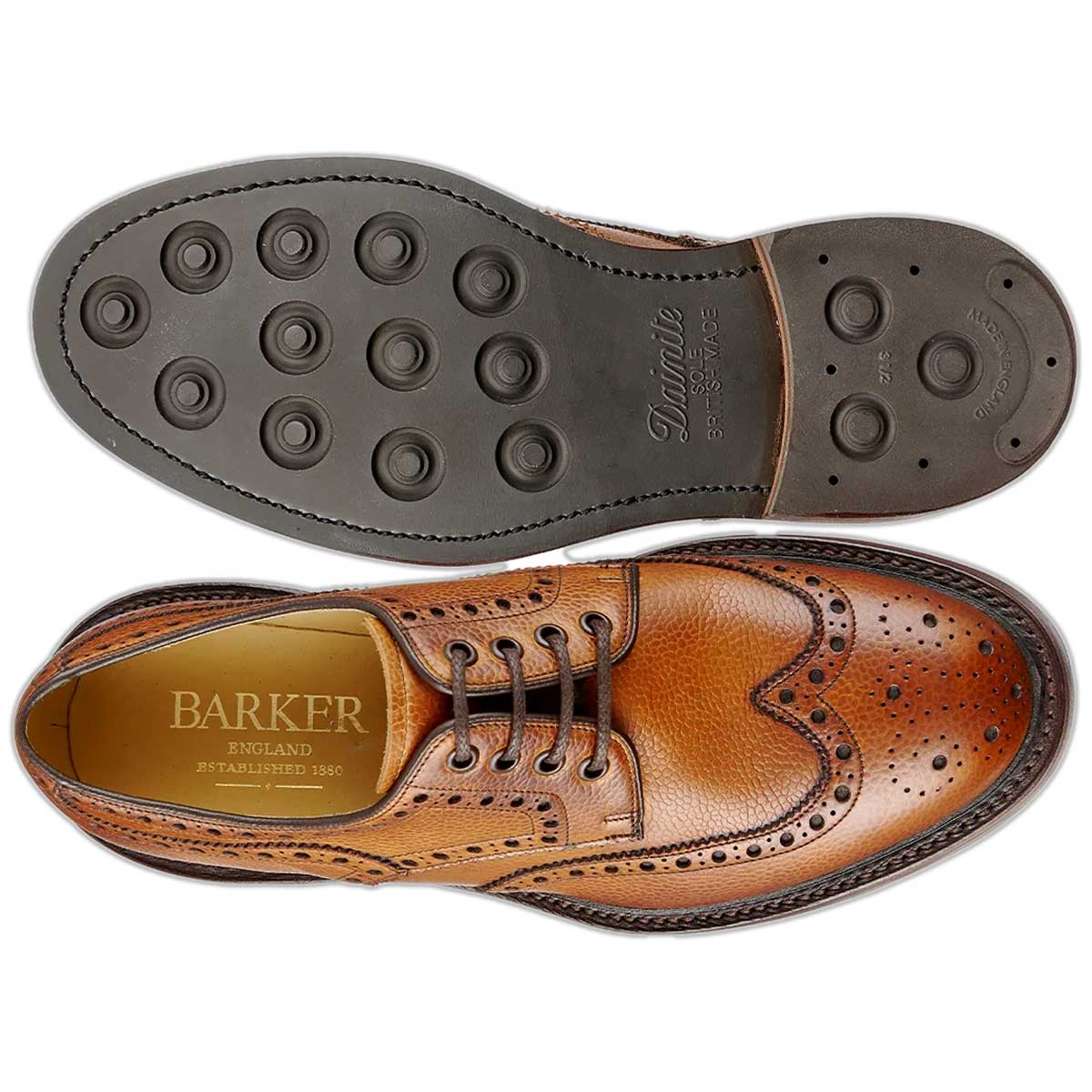 BARKER Kendall Shoes - Mens Brogues - Cedar Grain