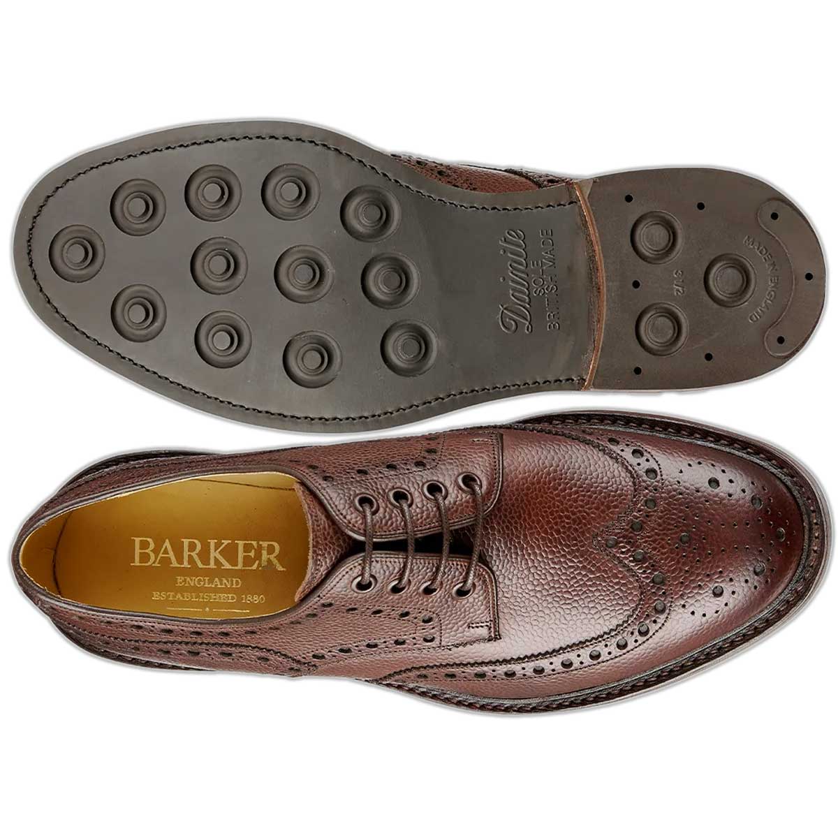 BARKER Kendall Shoes - Mens Brogues - Cherry Grain