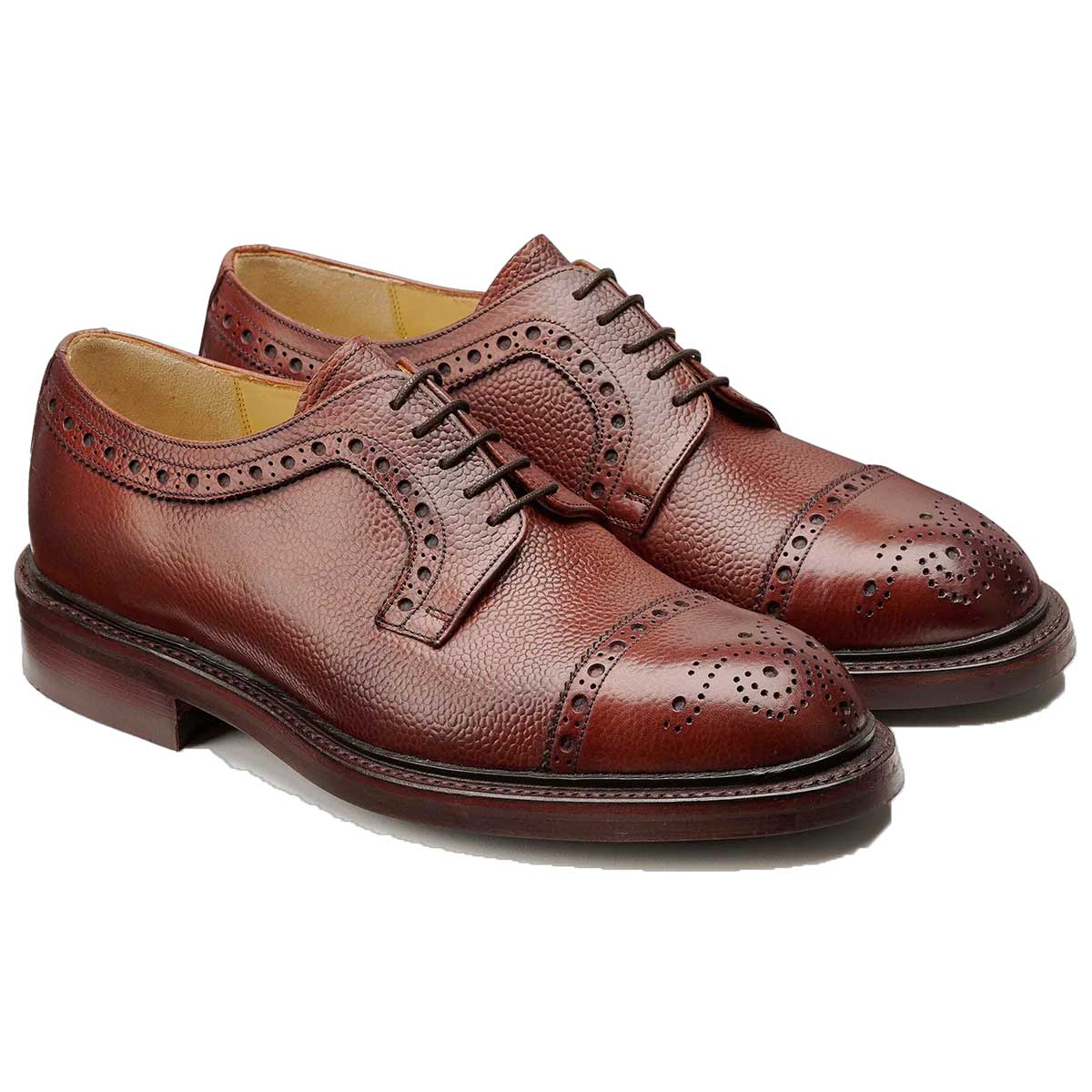 BARKER Keswick Shoes - Mens Brogues - Cherry Grain