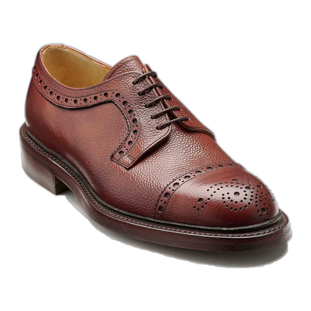 BARKER Keswick Shoes - Mens Brogues - Cherry Grain