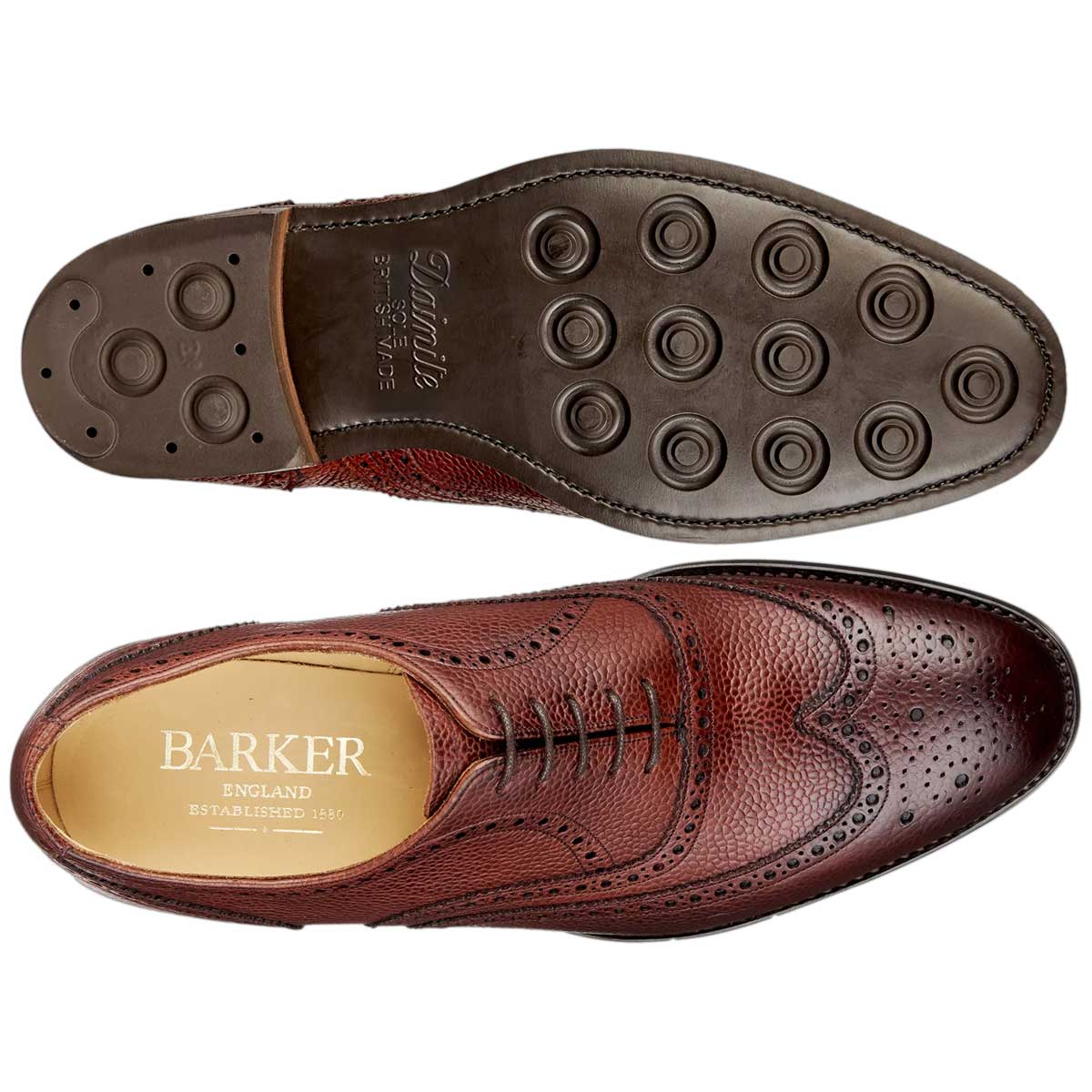 BARKER Malton II Shoes - Mens Brogue - Cherry Grain
